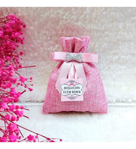 30 Adet Pembe Lavanta Kesesi Bebek Doğum Hediyeliği-