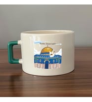 Kudüs İslam'ındır Baskılı Yeşil Kulplu C Fincan