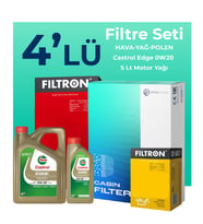 Filtron Seat Leon 1.5 TSi Filtre Bakım Seti Castrol Motor Yağlı (2020-2024) 4 Lü