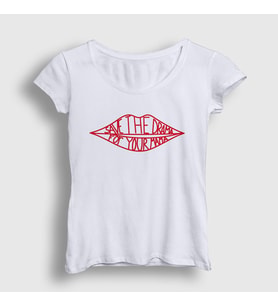 Presmono Kadın Beyaz Save The Drama For Your Mama T-Shirt 267768tt