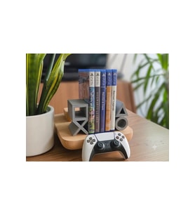 PS5 Logolu CD Stand Rafı, İkonik Tuş Simgeli Oyun Kutusu (CD) Rafı – Stand Organizer