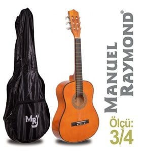 Manuel Raymond MRC87Y 3/4 Boy Junior Klasik Gitar Seti Sarı Renk, Çocuklar İçin Uygun, Taşıma Kılıfı Hediyeli