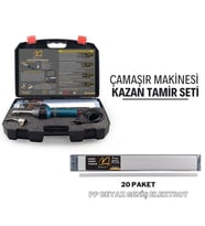 Çamaşır Makinesi Kazan Tamir Seti- BM40 Plastik Kaynak Makinesi+20 Paket PP Beyaz Geniş Plastik Kaynak Elektrodu (Siyah)