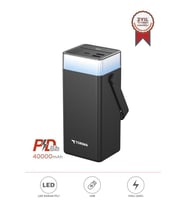 Torima TRM-1041 Siyah 40000 mAh Type-C Lightning 22,5 W Hızlı Şarj  RGB Led Işıklı Powerbank