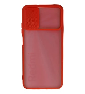 Durukar® Redmi 9T Kılıf Palm Buzlu Kamera Sürgülü Silikon - Kırmızı