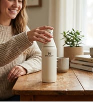 The All Day Slim Su Şişesi  0,6 L Stanley Çelik Su Matarası (Krem)