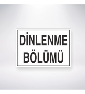 Dinlenme Bölümü 21x28 Arkası Yapışkanlı Levha