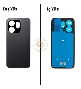 Infinix Smart 9 Siyah Uyumlu Arka Kapak Arka Cam Batarya Pil Kapağı Lazer Kesim Back Cover