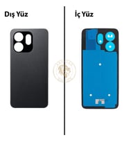 Infinix Smart 9 Siyah Uyumlu Arka Kapak Arka Cam Batarya Pil Kapağı Lazer Kesim Back Cover