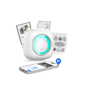 Mini Bluetooth Yazıcı,mini Yazıcı, Funprint 1 Adet Beyaz Rulo Kağıt, 3 Adet Renkli Kağıt Hediye.