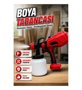 21V Şarjlı Boya Püskürtme Tabancası 800 ml Hazneli Kablosuz Profesyonel Boyama Makinesi