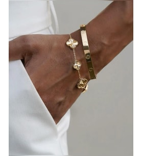 van cleef model ikili erkek kararmaz çelik bileklik