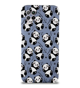 Huawei P 40 Lite Uyumlu Lansman Kılıf Panda Tasarımlı İçi Kadife Kapak-Petrol Mavisi (Şeffaf)