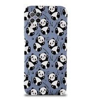 Huawei P 40 Lite Uyumlu Lansman Kılıf Panda Tasarımlı İçi Kadife Kapak-Petrol Mavisi (Şeffaf)