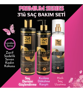 Kadın London Serisi 3lü Şampuan, Saç Kremi, Keratin Saç Bakım Sütü 375 Ml - 375 Ml - 200 ml