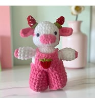 Sevimli İnek Peluş Oyuncak (25 CM) (Pudra Pembe)
