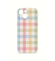 iPhone 15 Plus Vorian İnce Kamera Korumalı Mika Kılıf Pastel Gingham