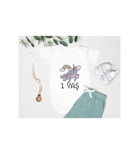Bebeğinizin Ismine Tasarlanabilen Bebek 1 Yaş Zıbın Body Aylar-1