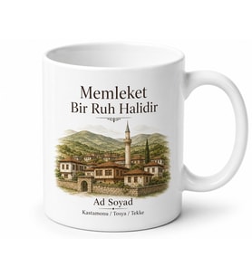 Kişiye Özel Memleket İlçe Köy Baskılı Kupa Bardak İsimli Hediye