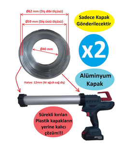 Şajlı/Akülü Silikon Tabancası Alüminyum Ön/Arka Kapak - 2 Adet