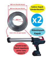 Şajlı/Akülü Silikon Tabancası Alüminyum Ön/Arka Kapak - 2 Adet