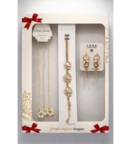 ÇELİK SET ALTIN YILDIZ ZAREFET SET HEDİYELİK TAKI SETİ (Rose Gold Altın)