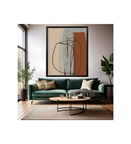 Ahşap Çerçeveli MDF Duvar Tablosu Soyut Dijital Baskı Salon Tablosu Modern Tasarım Tablo (Siyah)