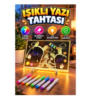 7 Renkli Kalemli Silinebilir LED Akrilik Mesaj ve Yazı Tahtası