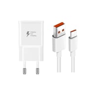 Samsung TA20 Adaptec Fast Charge Hızlı Seyahat Şarj Başlığı Beyaz UsbA to Type-C Kablo Hediyeli (İthalatçı Garantili)