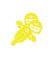 Twin Racers Motorcu Sticker 17x17 Cm Sarı