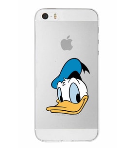 Apple iPhone 5SE Uyumlu Kapak Donald Duck Tasarımlı Şeffaf Silikon Kılıf