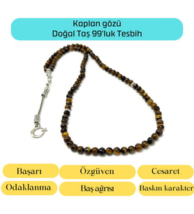 Sertifikalı Kaplan Gözü 6mm 99luk Doğal Taş Tesbih
