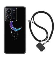 Vivo Y35 Kılıf Resimli Boyun Askılı İpli Desenli Silikon Series Moon Star 1851