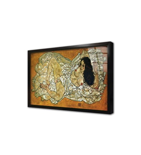 A Reclining Woman Çerçeveli Cam Tablo