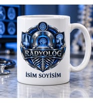 Radyolog Kupa Bardak Görüntüleme Cihazı ve Röntgen Desenli