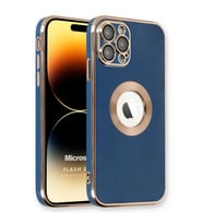 Microsonic Apple iPhone 14 Pro Max Kılıf Flash Stamp Lacivert