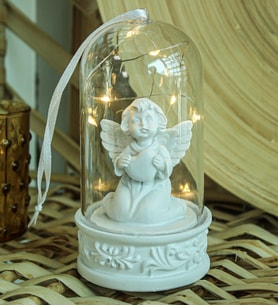 Led Işıklı Melek Fanus