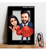 Kişiye Özel Sevgili Karikatür Ahşap Tablo - mx6
