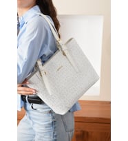 Just Polo Orjinal Justpolo Büyük Boy 5 Gözlü Kadın El Ve Omuz Çanta Pbu5022 (Beyaz)