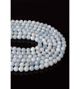 6 MM Faset Kesim Akuamarin Taşı Dizi