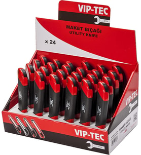 Çift Malzemeli Metal Maket Bıçağı 18 mm Pro (kırmızı)