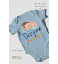 Dayım Olsun Yeter Kısa Kollu Bebek Body %100 Pamuk