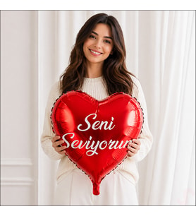 Seni Seviyorum Kalp Folyo Balon - 45cm