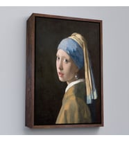 Çerçeveli İnci Küpeli Kız Kanvas Tablo, Ressam Johannes Vermeer (Siyah)