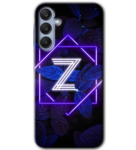 Galaxy A25 Kılıf HD Desen Baskılı Kılıf - Dark Neon Yaprak Z Harfi