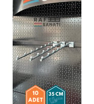 10 Adet Eğimli Tel Baston 35 Cm (15x30 Profile Göre) Raf Kancası Boncuklu Baston Askı