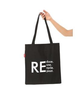 Siyah Bez Çanta Reduce Reuse Recycle Repat Baskılı 