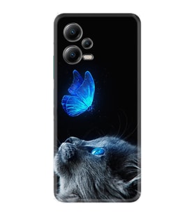 Xiaomi Poco X5 5g Kılıf Resimli Desenli Silikon Platinium Series Butterfly Cat 1891
