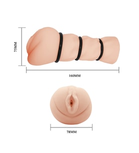 River World 16 Cm'lik Gerçekçi 3D - 3'lü Pe nis Halkalı Suni Va jina