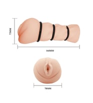 River World 16 Cm'lik Gerçekçi 3D - 3'lü Pe nis Halkalı Suni Va jina